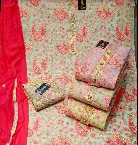 Rayon Slub Printed Dress Material  by Pooja Textile