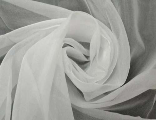 White Dyeable Nylon Organza Fabric  by Paras Textiles