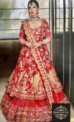 Fancy Punjabi Style Embroidery Wedding Lehenga 