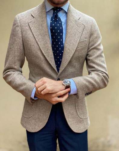 Mens Brown Plain Blazer