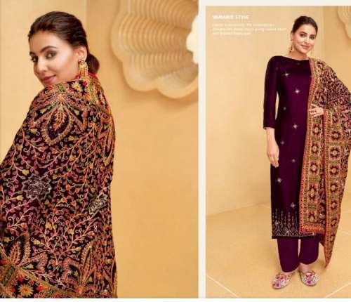 Marron Ready Made Dress With Work Dupatta For Women by Variety Cloth Store