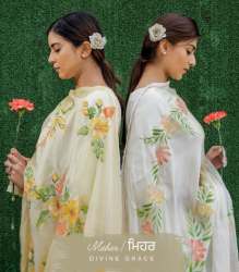 Organza Floral Printed Ready Made Suit