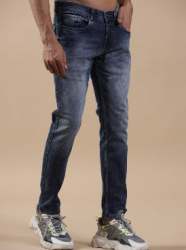 Men Black Fedded Denim Jeans