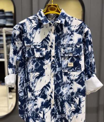 Men Casual Badal Wash Printed Shirts by Single Fashion
