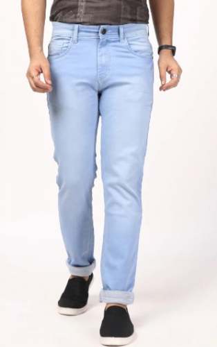 Sky Blue Slim Fit Jeans For Men by Fashion Palace