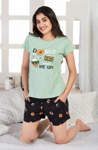Ladies Nightwear T shirts And Capri by Viral Selection