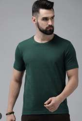 Men Green Fitted Knitted T shirt