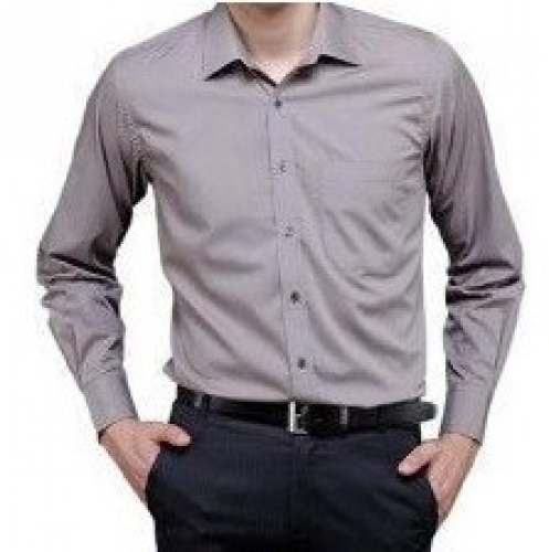 Men Formal Grey Cotton Shirts by Unique Fashion