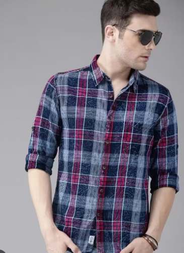 Attractive Boys Check Dark Blue Shirts by Cash N Carry