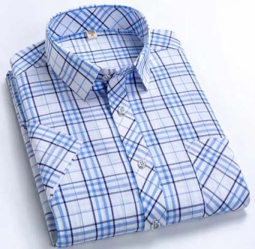 Men Sky Blue Check Formal Shirts by Cash N Carry