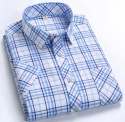 Men Sky Blue Check Formal Shirts