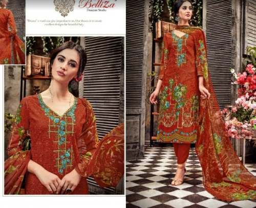 Multi Color Cotton Printed Dress Material by Sethi Saree house