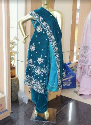 Velvet Embroidery Lehenga Choli  by Dwarka Silk Store