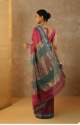 Pink Woven Pure Tissue Cotton Maheshwari Saree with Unstitched Blouse Piece thumb 1