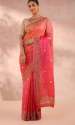 Women Pink Color Embroidered pure Tussar Saree 