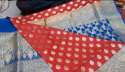New Red And Blue Banarasi Silk Saree