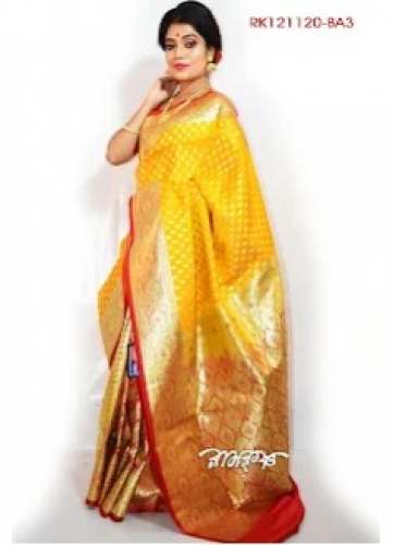 Patli Pallu Bright Yellow And Red Color Saree