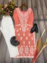 COTTON THREAD EMBROIDERY WORK READY MADE KURTI SET thumb 6