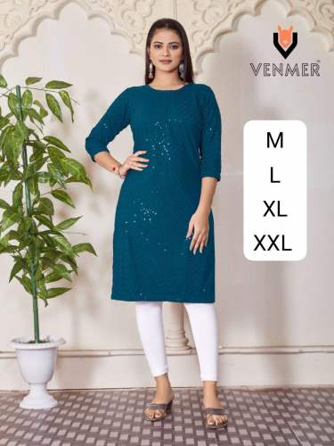 Fancy Regular Wear Chikankari Kurti 