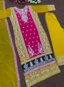 Fully Stitched Yellow and Pink Georgette Suit  thumb 2
