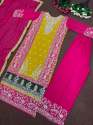 Fully Stitched Yellow and Pink Georgette Suit  thumb 3