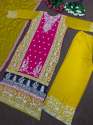 Fully Stitched Yellow and Pink Georgette Suit  thumb 4