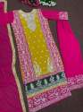 Fully Stitched Yellow and Pink Georgette Suit  thumb 5