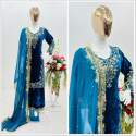 New Designer Velvet Top-Pent With Dupatt Set thumb 2