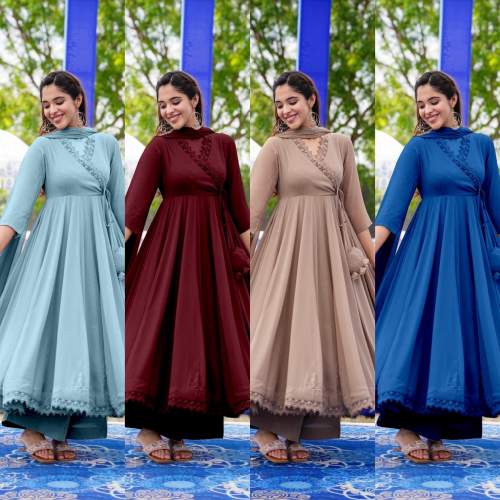 Presenting New Anarkali Faux Georgette Gown With Fully Flair Design 