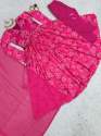 Presenting Pink Alia Cut Muslin Digital Print Suit Set  thumb 6
