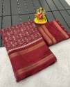 Pure dola silk saree with beautiful kalamkari print thumb 3