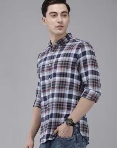 Men Casual Check Cotton Shirts