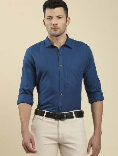 Men Formal Blue Cotton Shirts by S Kumar And Son