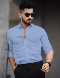 Styles Men Plain Stretchable Shirts