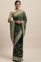 Ladies Green Embroidered Saree