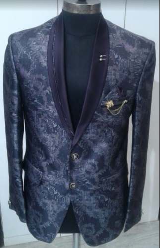 Mens Blue Blazer With Brouch by Ana Garments