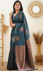 Exclusive Kanchipuram Gold Zari Print Saree