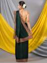Dark Green Shimmer Designer Mahalasa  Saree With Designer Border thumb 3