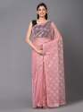 Fruit Pink Floral Printed Chiffon Designer Mahalasa Saree with Unstitched Blouse thumb 1