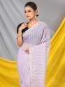 Lavender Sequins Georgette Designer Mahalasa Saree With Fancy Border thumb 1