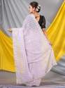 Lavender Sequins Georgette Designer Mahalasa Saree With Fancy Border thumb 3