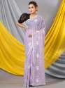 Lavendor Chiffon Sequence Floral Designer Mahalasa Saree