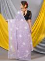 Lavendor Chiffon Sequence Floral Designer Mahalasa Saree thumb 3