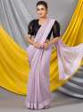 Light Lavender Chiffon Foil Work Designer Mahalasa Saree