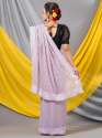 Light Lavender Chiffon Foil Work Designer Mahalasa Saree thumb 1