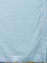 MAHALASA Sky Blue Color Diamond Work With Heavy Embroidery In Border Chiffon Saree thumb 4