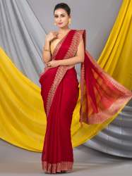 Maroon Shimmer Designer Mahalasa Saree