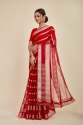 Red Casual Organza Silk Designer Mahalasa  Saree thumb 1