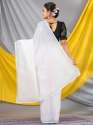 White Sequins Georgette Designer Mahalasa Saree thumb 3