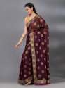 Wine Casual Chiffon Foil Pattern Designer Mahalasa Saree thumb 2
